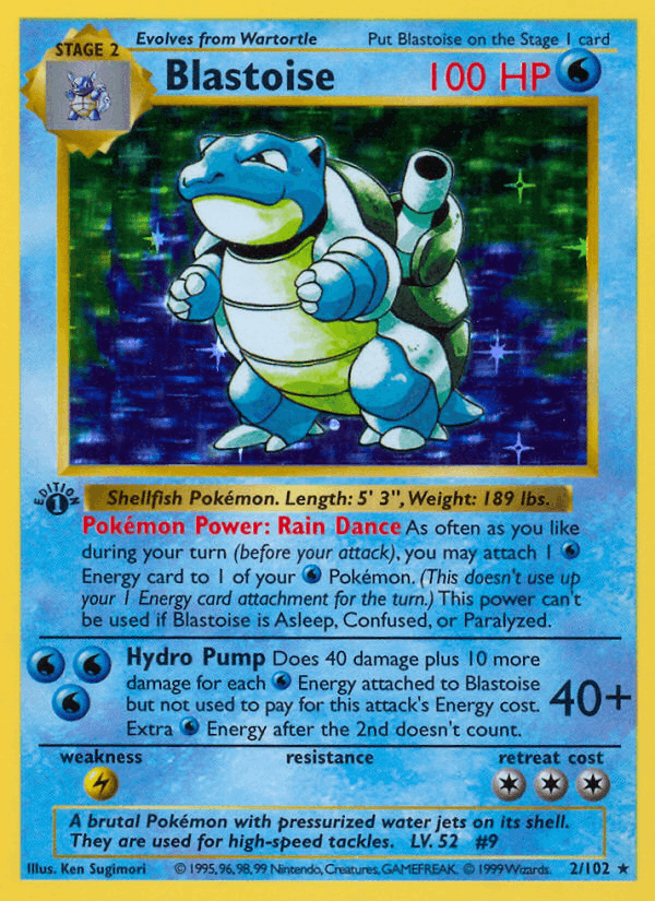 Blastoise Holo Base Set 1999
